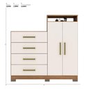 Ver imagem 4 de Guarda Roupa Casal Riva Branco Amêndola Touch Flex com Espelho e Pés e Cômoda Sapateira Áurea Amêndo