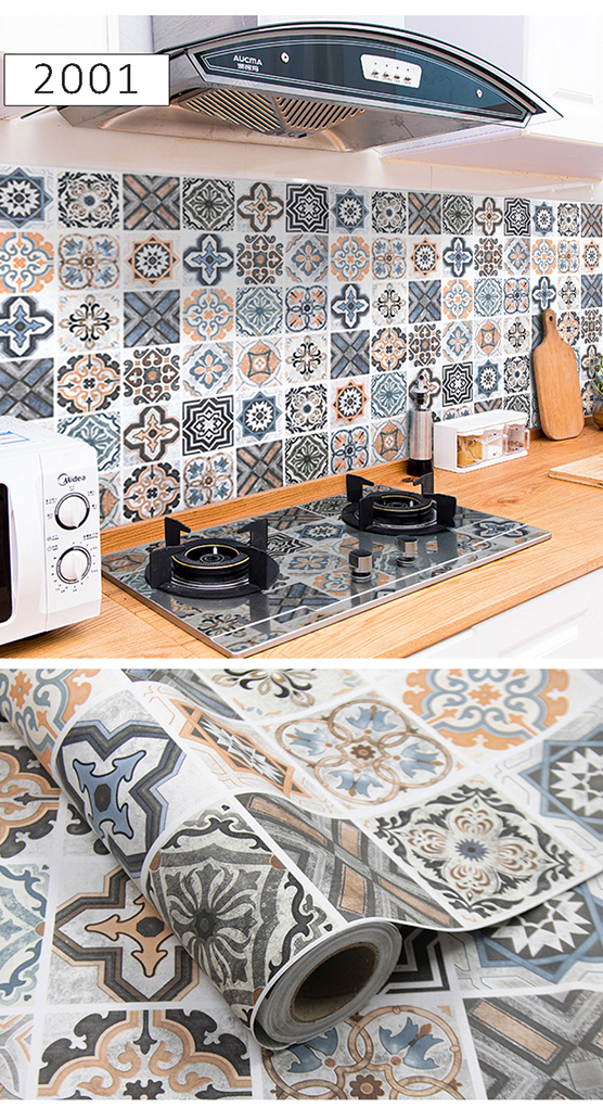 Papel de Parede Adesivo Azulejo Português Texturizado Cozinha Banheiro Lavável Autocolante Alta qual - 2