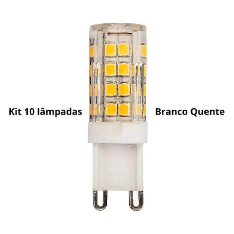 Kit 10 Lâmpadas de Led Halopin 5w 3000k Branco Quente