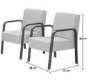 Ver imagem 3 de Conjunto Jade 1 Poltrona 2 Lugares e 2 poltronas de 1 lugar Braço Madeira D Salla Suede Preto