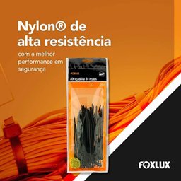 Abraçadeiras de Nylon 200 X 2.5 Mm 100 Unidades Preto Foxlux - 3