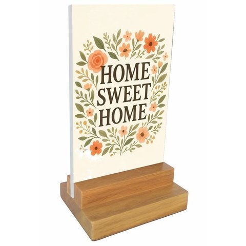 Placa Decorativa de Mesa Home Sweet Home