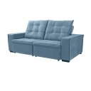 Ver imagem 4 de Sofá Porsche Retrátil/Reclinável 4Lugares Veludo Azul 2,15m