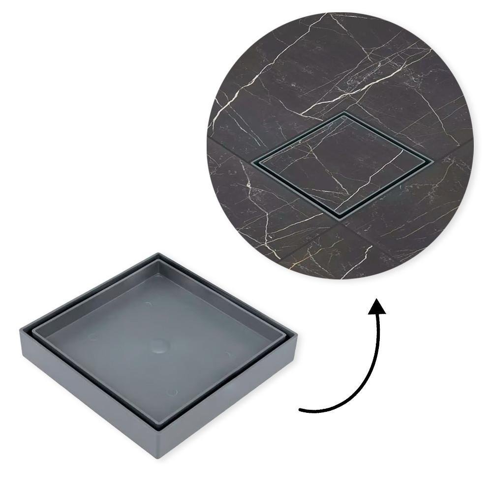 Ralo Oculto Inteligente 10x10cm Cinza - Resistente - 3