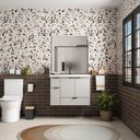 Ver imagem 2 de Conjunto Kit Gabinete de Banheiro com Cuba Balcão Aéreo Pia