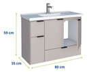 Ver imagem 3 de Conjunto Kit Gabinete de Banheiro com Cuba Balcão Aéreo Pia