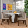 Mesa com 6 Cadeiras Qatar 1,60 Imb/off White/bege - Móveis Arapongas Imbuia/off White/bege 03 - 1