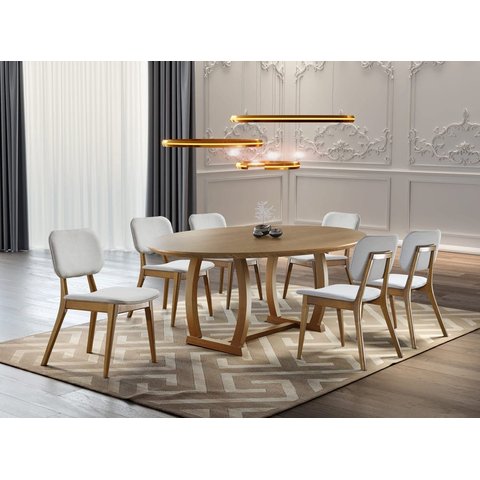Sala de Jantar Moderna com 6 Cadeiras 1,80x1,0m - Zara - Requinte Salas