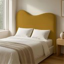 Ver imagem 1 de Cabeceira Orgânica Casal Estofada para Cama Box Bouclé Serena com Frame