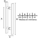 Ver imagem 3 de Puxador para Porta Il4050 - Polido - 450x300mm