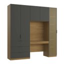 Ver imagem 2 de Guarda Roupa Modular 5 Portas Reflecta com Mesa Altezza Clean Freijó/Titânio