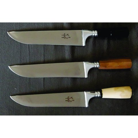 3x Faca de Churrasco Aço Inox 420 Costa e Fio com Bainha