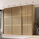Ver imagem 1 de Guarda-Roupas Nilo 274,2cm 3 Portas Ripadas Olmo 1280