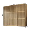 Ver imagem 4 de Guarda-Roupas Nilo 274,2cm 3 Portas Ripadas Olmo 1280