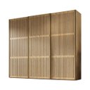 Ver imagem 2 de Guarda-Roupas Nilo 274,2cm 3 Portas Ripadas Olmo 1280