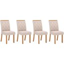 Ver imagem 1 de Kit 4un Cadeiras Cozinha Vita Nature/Suede Light Linho Henn