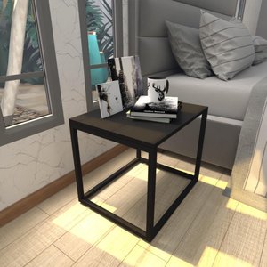 Mesa de Cabeceira Industrial Preta Mdf Canto Quarto Mesas de Cabeceira Mesinha Cabeçeira Cabiceira