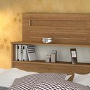 Ver imagem 3 de Cabeceira Para Cama Casal 1,40 Com Prateleira e Nichos Florença - Freijó/Off White- Vitamov