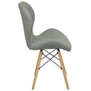 Ver imagem 4 de Kit 5 Cadeiras Charles Eames Eiffel Slim Wood Estofada - Cinza