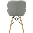 Ver imagem 5 de Kit 5 Cadeiras Charles Eames Eiffel Slim Wood Estofada - Cinza