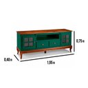 Ver imagem 3 de Rack para TV até 75 Polegadas 195cm 2 Portas Vidro Cruzeta 2 Gavetas Prateleira Interna Pés Luis Xv
