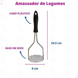 Kit Espátula Inox e Amassador Espremedor Batatas Rita Lobo - 2