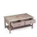 Ver imagem 4 de Mesa de Centro 2 Gavetas Tampo de Madeira Maciça Escovada Louise