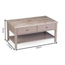 Ver imagem 3 de Mesa de Centro 2 Gavetas Tampo de Madeira Maciça Escovada Louise