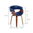 Ver imagem 2 de Cadeira para Sala de Jantar ou Escritório Elba Azul
