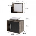 Ver imagem 4 de Armário de Banheiro com Cuba e Espelho 1 Porta 2 Prateleiras Carvalho Dark/Preto ônix 13689 - Compac