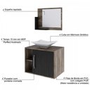 Ver imagem 5 de Armário de Banheiro com Cuba e Espelho 1 Porta 2 Prateleiras Carvalho Dark/Preto ônix 13689 - Compac