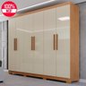 Guarda-roupa de Casal 100% Mdf 6 Portas 4 Gavetas Valencia - Tudo de Móveis Marrom - 1