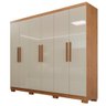 Guarda-roupa de Casal 100% Mdf 6 Portas 4 Gavetas Valencia - Tudo de Móveis Marrom - 2