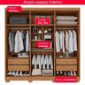 Guarda-roupa de Casal 100% Mdf 6 Portas 4 Gavetas Valencia - Tudo de Móveis Marrom - 4
