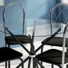Conjunto de Mesa Madrid 88x88cm com 4 Cadeiras Safira Cromado e Tampo de Vidro 6mm Tubform - 2