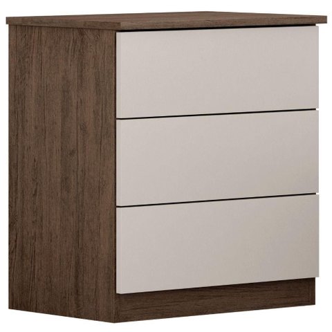Mesa de Cabeceira 028 New Canion Off White 3 Gavetas Móveis Valverde
