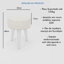 Ver imagem 4 de Kit 4 Banqueta Baixa Cozinha 48cm Estofada Preto Madeira Maciça Urban