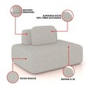 Ver imagem 3 de Sofá Módulo Central 140cm Orgânico Sala Berlim Bouclê Cinza Claro K01 - D'Rossi