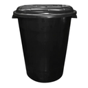 Ver imagem 1 de Lixeira Grande 100 Litros Reforçada com Tampa – Cesto de Lixo para Casa e Comércio(preto)