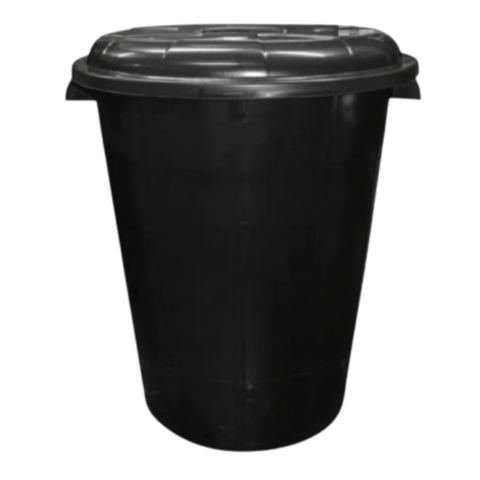 Lixeira Grande 100 Litros Reforçada com Tampa – Cesto de Lixo para Casa e Comércio(preto)