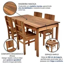 Ver imagem 7 de Conjunto Externo com Mesa Retangular 160cm e 4 Cadeiras Ultron Madeira Maciça Marrom