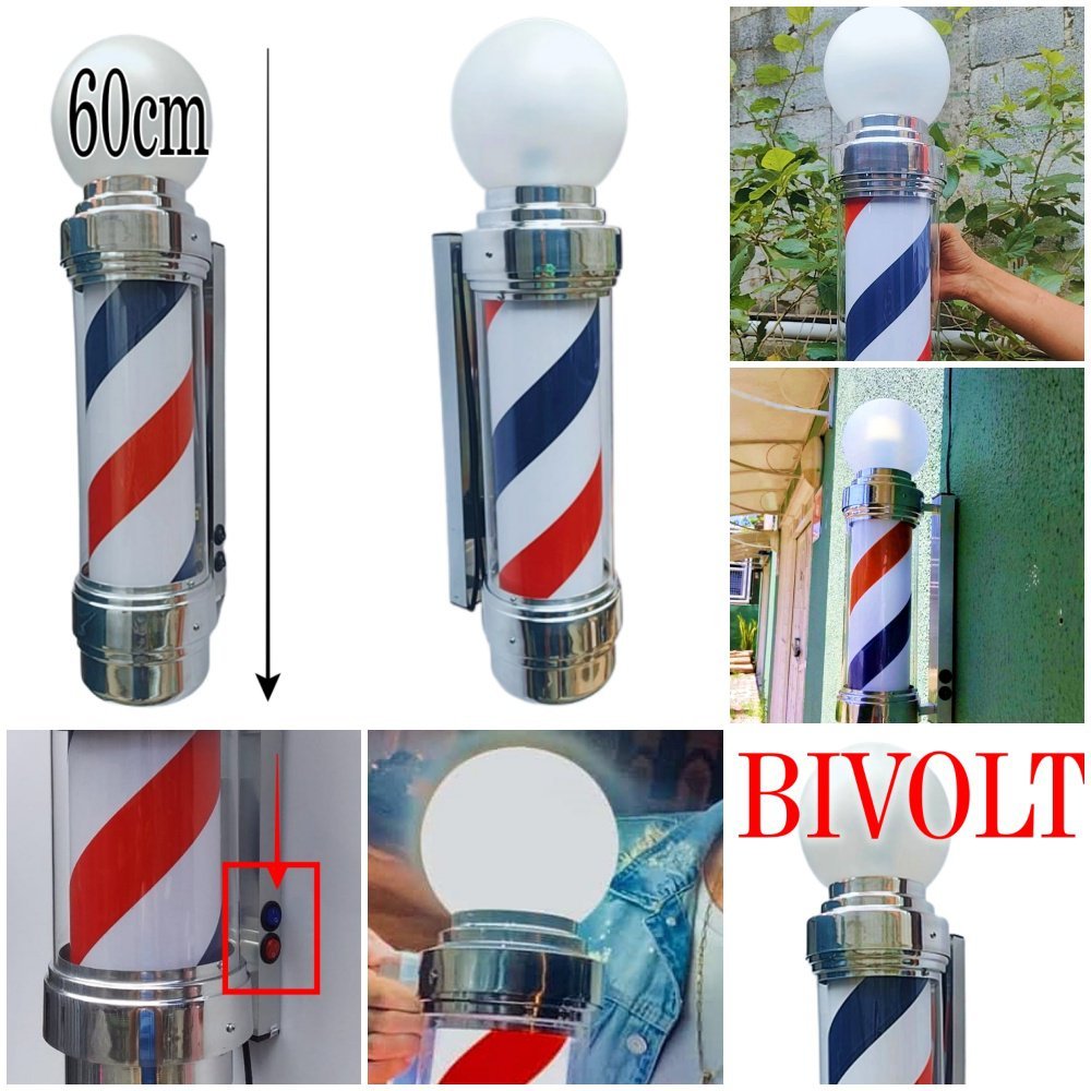 BARBER POLE GIRATÓRIO 60CM VOLTAGEM BIVOLT - 8