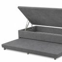 Ver imagem 6 de Base Cama Box Solteiro Baú e Cama Auxiliar 0,96 Helena Vilajo: Suede Cinza