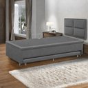 Ver imagem 1 de Base Cama Box Solteiro Baú e Cama Auxiliar 0,96 Helena Vilajo: Suede Cinza