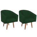 Ver imagem 1 de Kit 02 Poltronas Decorativas Sala de Estar Recepção Luiza Pés Palito Suede - Doce Sonho Móveis KIT 2
