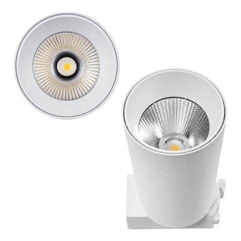 Spot LED Trail p/ Trilho Eletrificado Branco 10W 680LM 3000k 24° em Alumínio Opus ST3323
