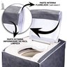 Capa Máquina de Lavar com Zíper Grande de 12kg á 16kg serve em Todas as Marcas: Cinza - 2