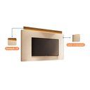 Ver imagem 3 de Painel TV 85" Suspenso com Bancada 219cm Lory Pés Metalicos Dourados H01- D'Rossi