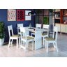 Conjunto Mesa de Jantar Atenas com 6 Cadeiras Branco/bege Spazio Móveis - 1