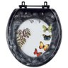 Assento Sanitário Poliéster Oval Convencional Preto com 4 Borboletas para Todas As Marcas com - 1
